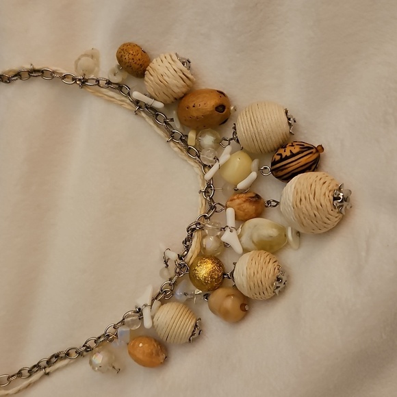 VTG UNICA 1980s Beach Fisherman Beaded Cha Cha Braided Rope Chain Necklace - Picture 2 of 9